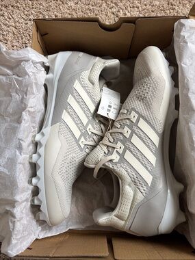 adidas Gray and White Ultraboost Football Cleats